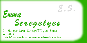 emma seregelyes business card